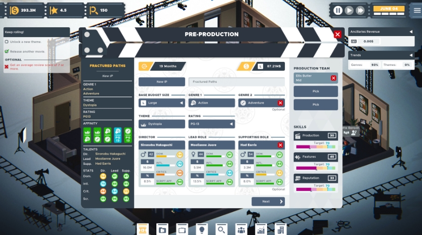 PC游戏《电影大亨：执行官 The Executive – Movie Industry Tycoon》中文v1.0.8_0