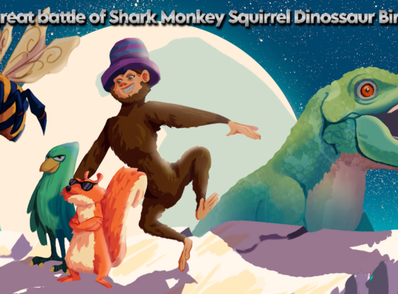switch游戏《鲨鱼、猴子、松鼠、恐龙、鸟蜂的大战 The great battle of Shark Monkey Squirrel Dinossaur Bird Bee》英文版nsp下载_0
