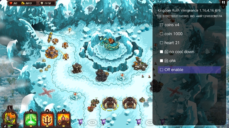 switch王国保卫战 复仇 Kingdom Rush Vengeance 1.16.4.16 金手指_0