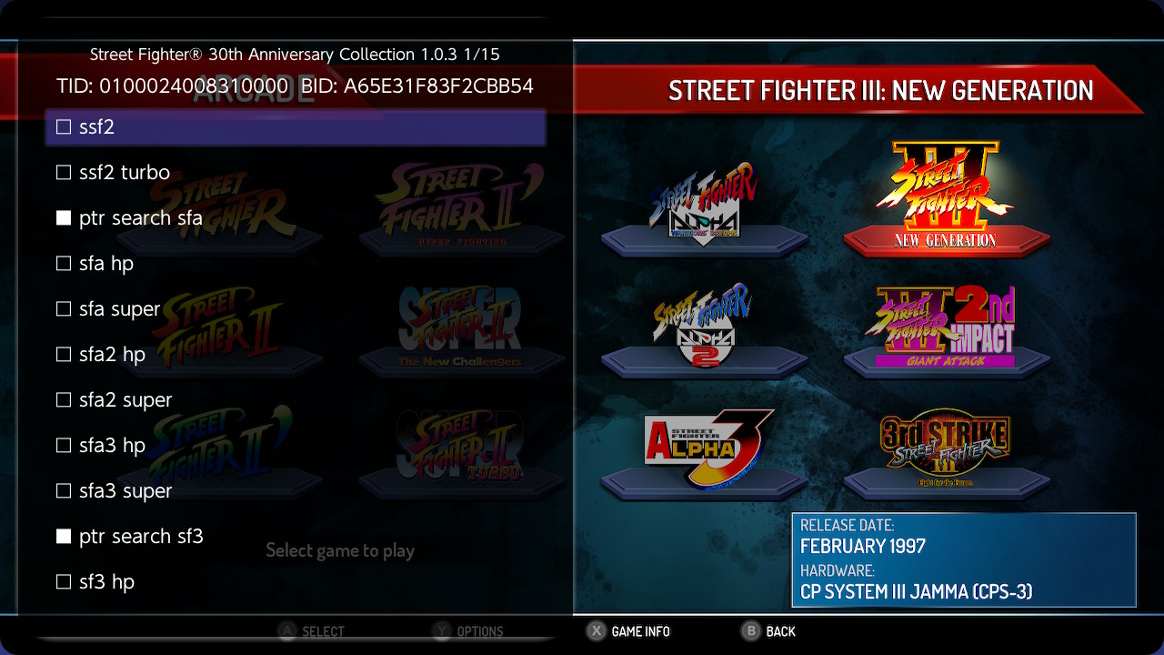 《街头霸王：30周年纪念合集 Street Fighter：30th》Switch金手指下载 – 含1.0.3_0