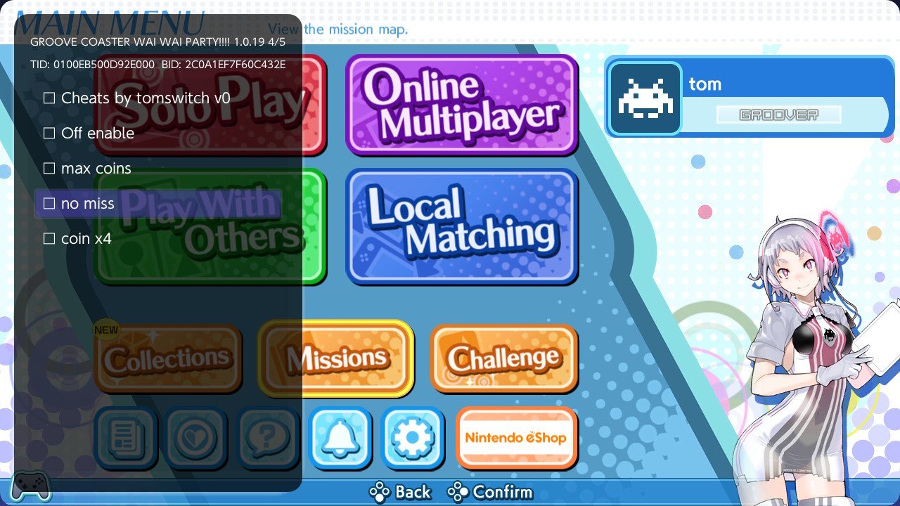《炫音轨迹 GROOVE COASTER WAI WAI PARTY!!!!》Switch金手指下载 – 含1.0.22_1